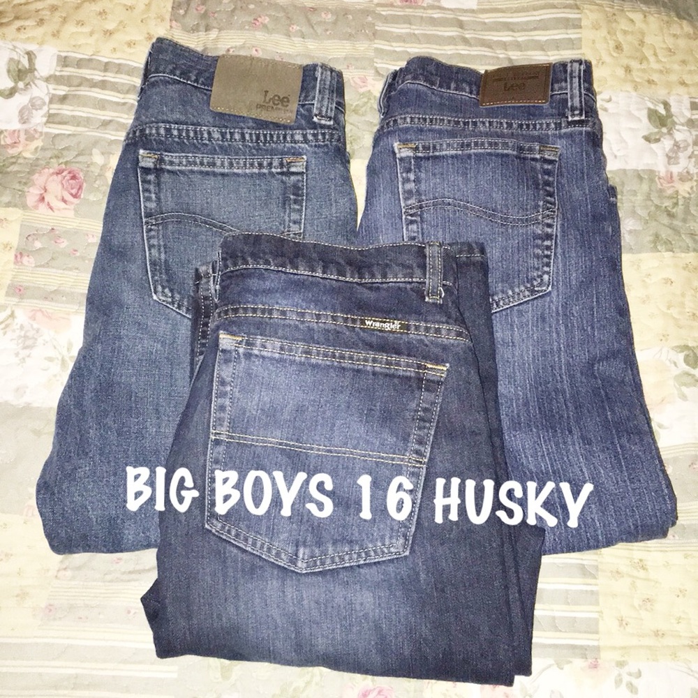 Bundle of 3 Big Boys Jeans EUC 16H LEE/Wranglers